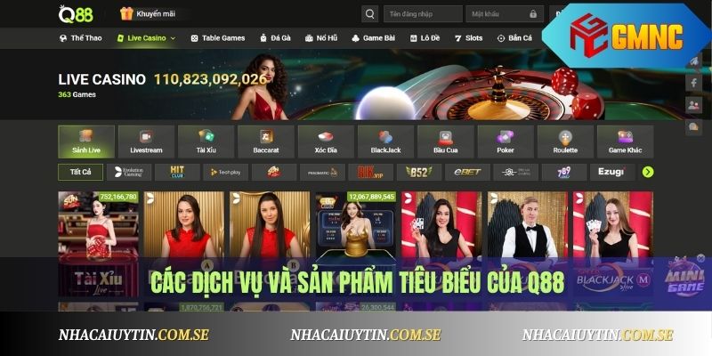 Q88 - Nhà Cái Mới Nổi, Có Đáng Tin Không? Xem Ngay! 3  Các dịch vụ và sản phẩm tiêu biểu của Q88