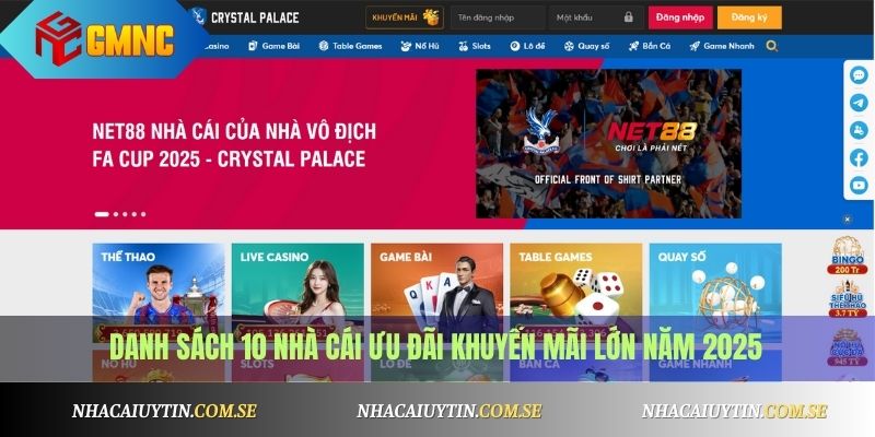 Khám Phá Top 10 Nhà Cái Khuyến Mãi Khủng Cho Người Chơi 2 Danh sách 10 nhà cái  khuyến mãi khủng năm 2025